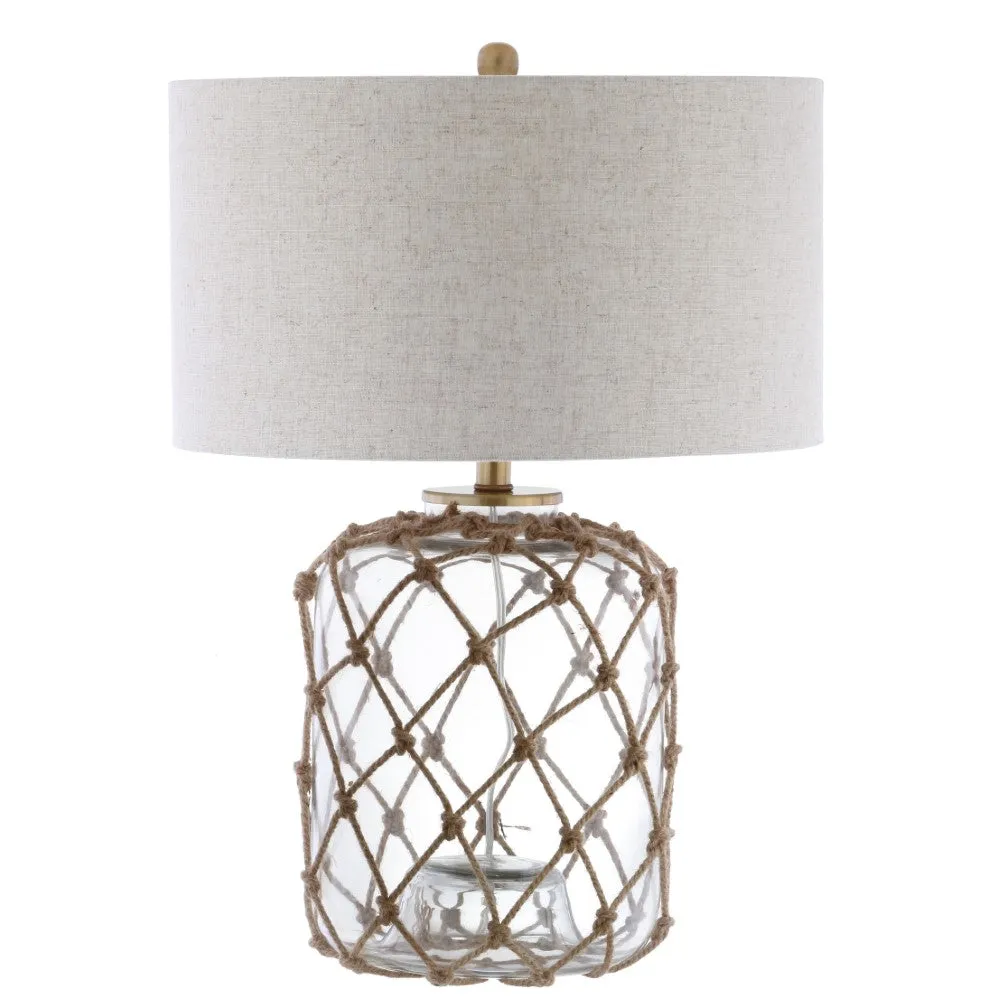 Harley 26.5" Glass and Rope LED Table Lamp