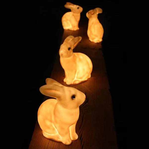 Heico Bunny Rabbit Lamp - White with Pink Snout