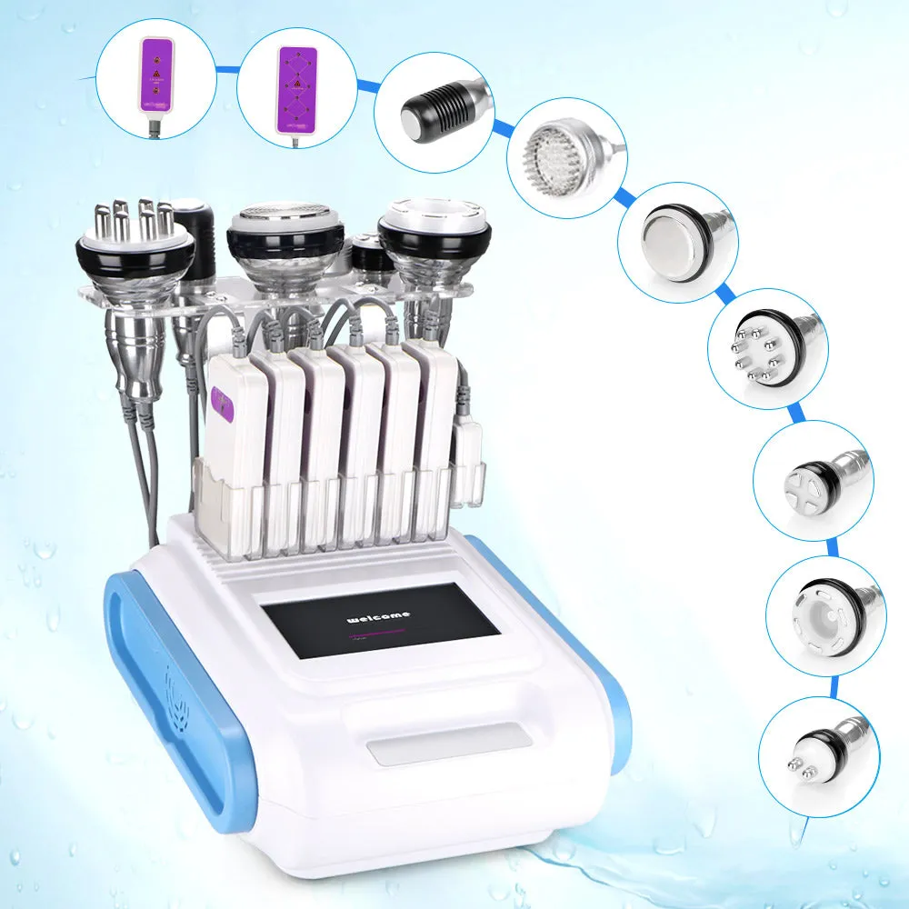 High Quality 9 In 1 Ultrasonic 40K Cavitation Vacuum Radio Frequency Photon Hot&Cold Hammer Laser Slimming
