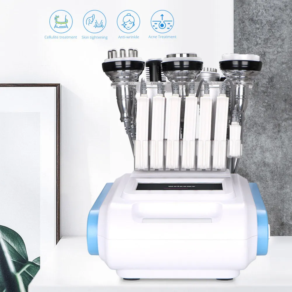 High Quality 9 In 1 Ultrasonic 40K Cavitation Vacuum Radio Frequency Photon Hot&Cold Hammer Laser Slimming