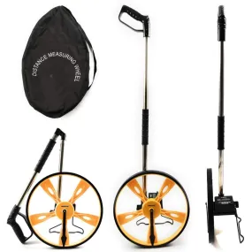 Homdum Portable Rodometer Road Procut Distance Measuring Wheel with folding handle, inbuilt stand and meter, Measures upto 10000 meters Comes with a canvas Bag.