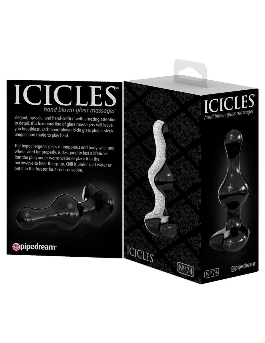 Icicles No. 74 - Black Heart GLASS BUTT PLUG
