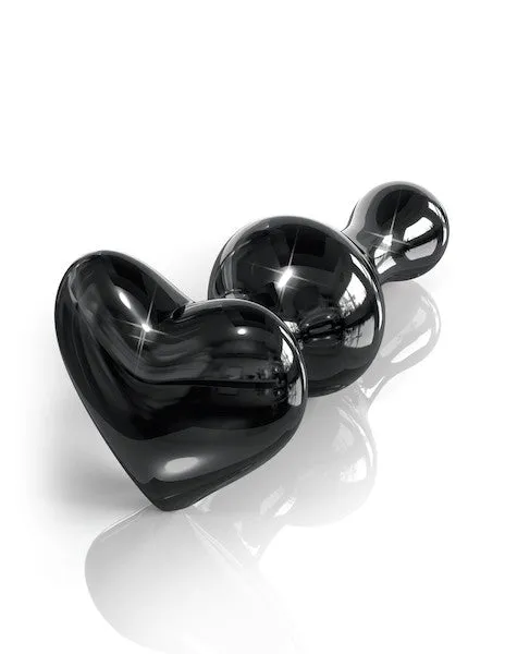 Icicles No. 74 Glass Love Heart Bulb Probe - Black