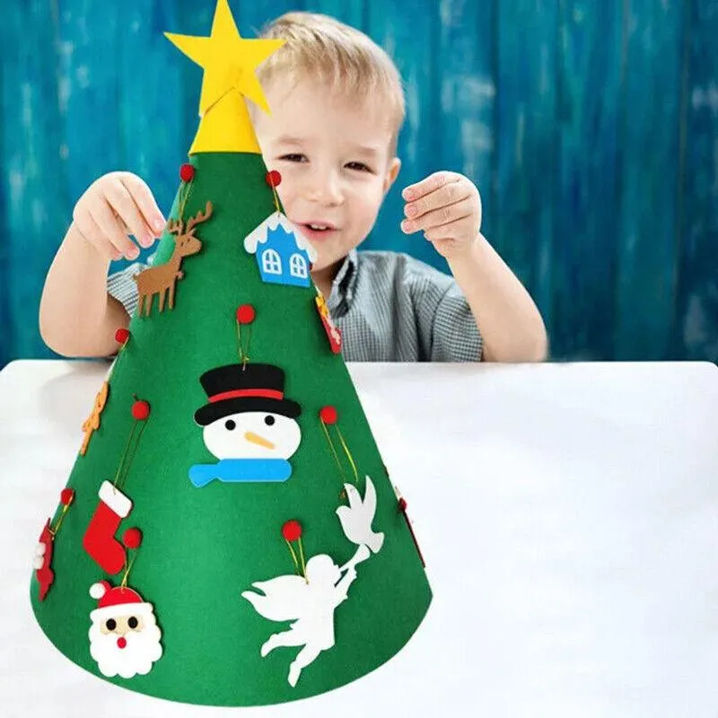 Interactive Felt Christmas Tree Set with Ornaments