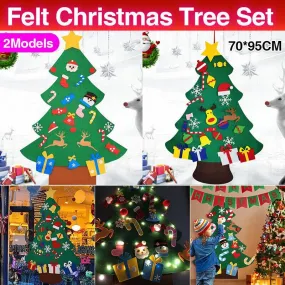 Interactive Felt Christmas Tree Set with Ornaments