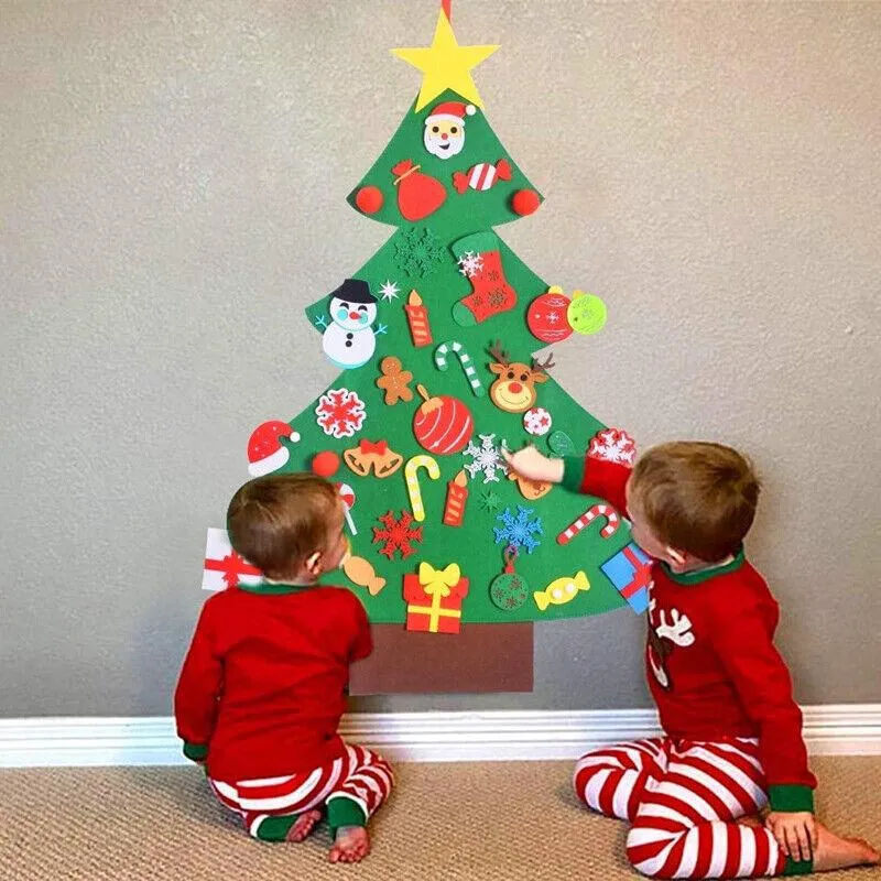Interactive Felt Christmas Tree Set with Ornaments