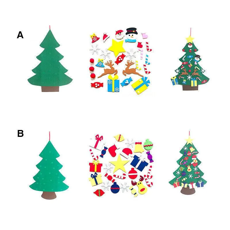 Interactive Felt Christmas Tree Set with Ornaments