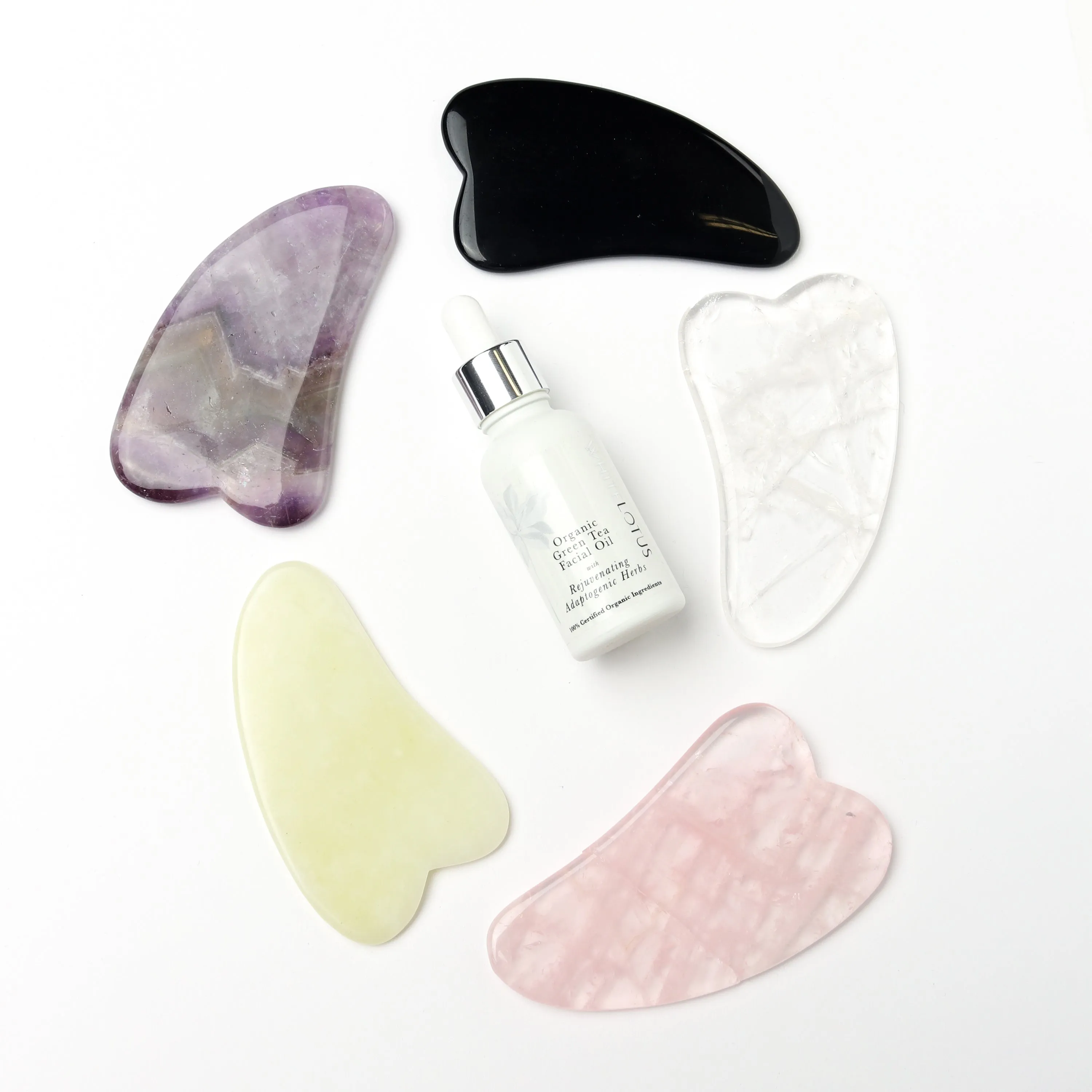 Jade Gua Sha - Natural Chemical Free Crystal in a Signature Silk Lined Box