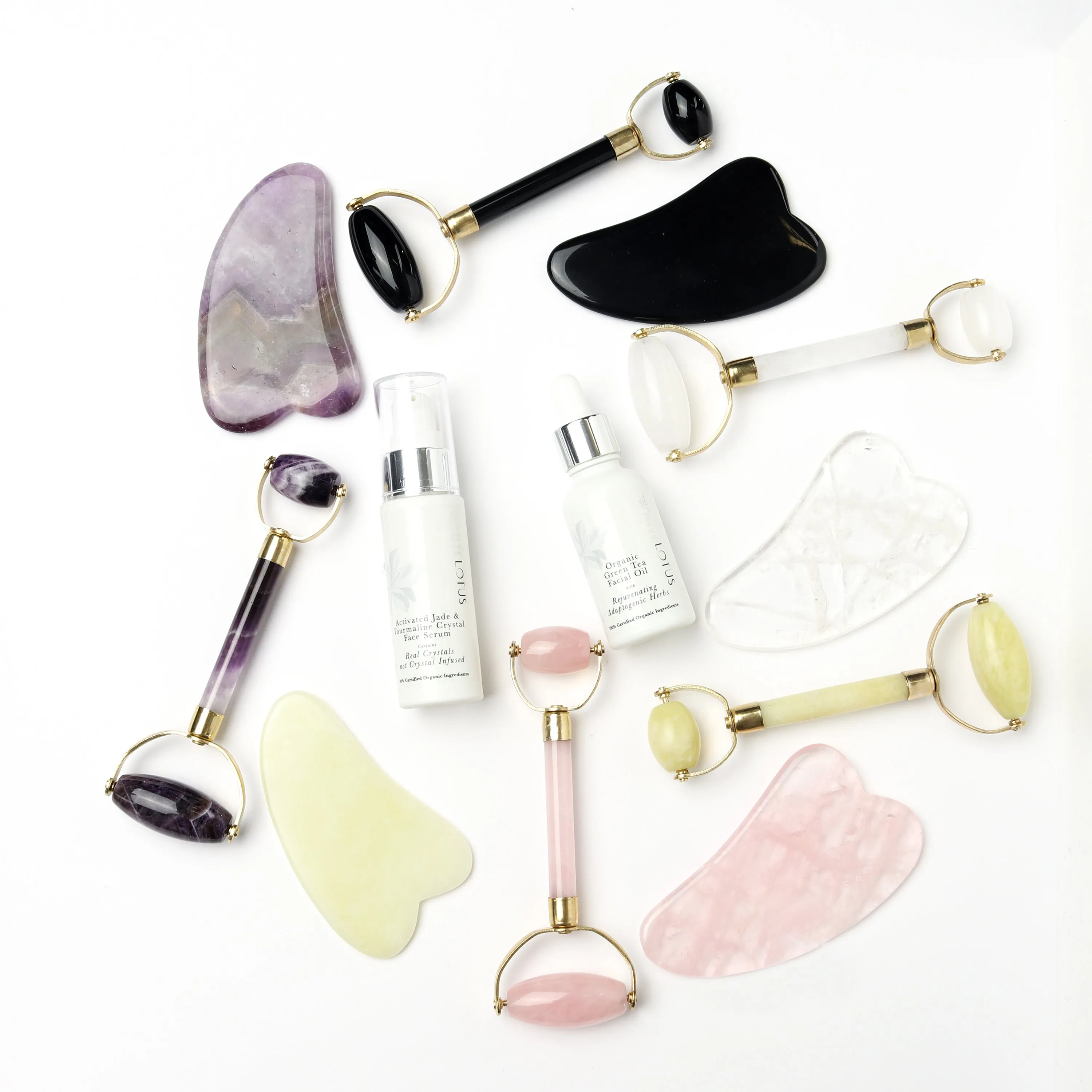 Jade Gua Sha - Natural Chemical Free Crystal in a Signature Silk Lined Box