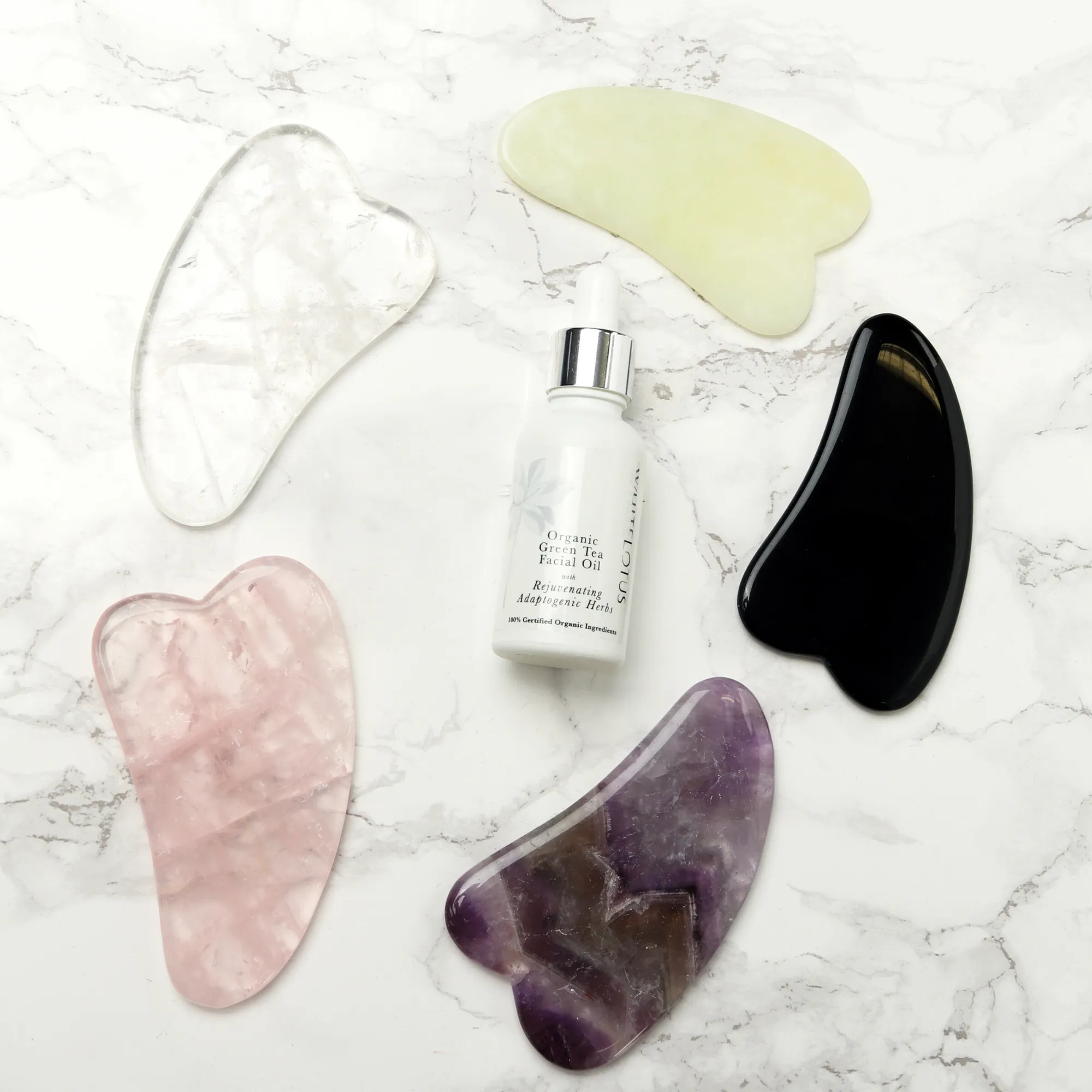 Jade Gua Sha - Natural Chemical Free Crystal in a Signature Silk Lined Box