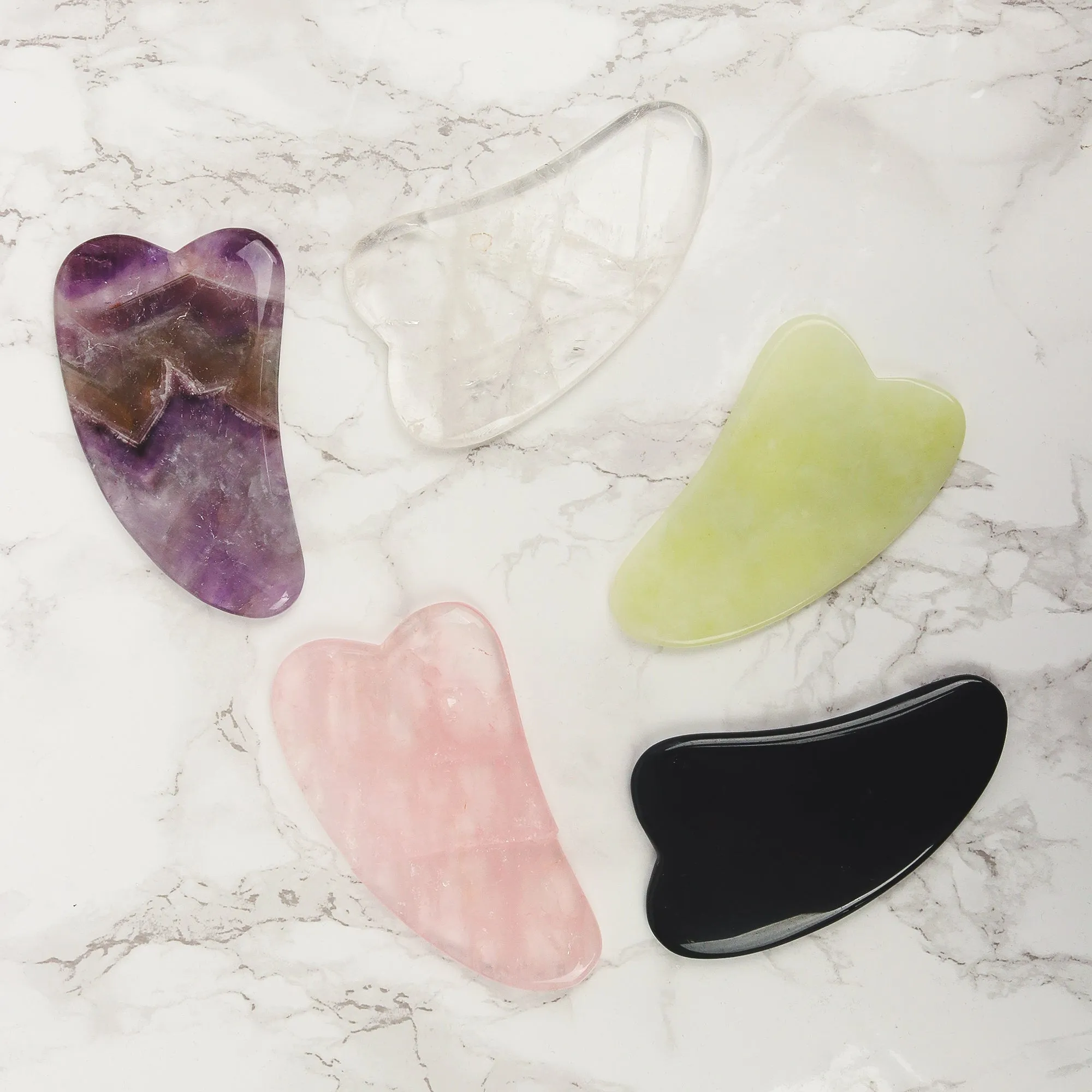 Jade Gua Sha - Natural Chemical Free Crystal in a Signature Silk Lined Box