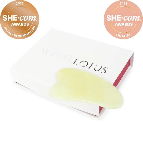 Jade Gua Sha - Natural Chemical Free Crystal in a Signature Silk Lined Box