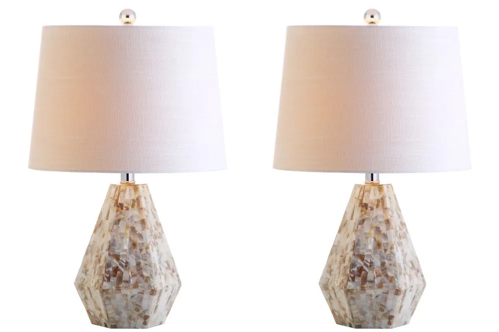 Jake 21" Seashell LED Table Lamp, Set of 2