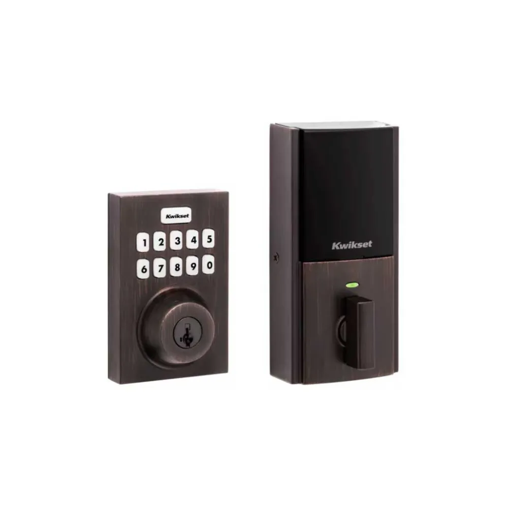 Kwikset HC620-CNT-ZW700 Contemporary Push Button Electronic Deadbolt