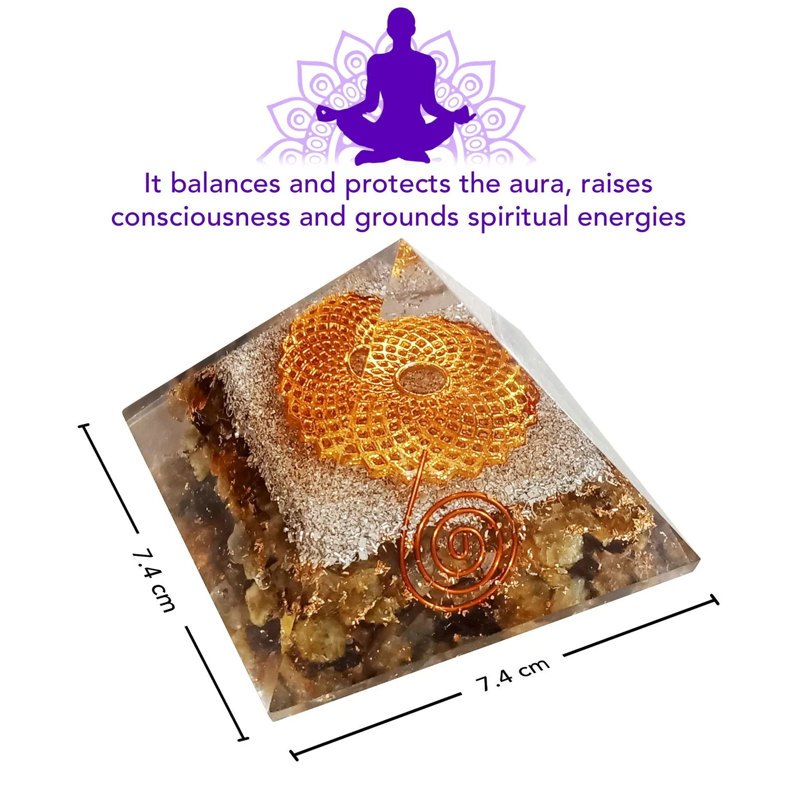 Labradorite Orgone Pyramid Reiki Healing Energy Chakra Aura Balancing