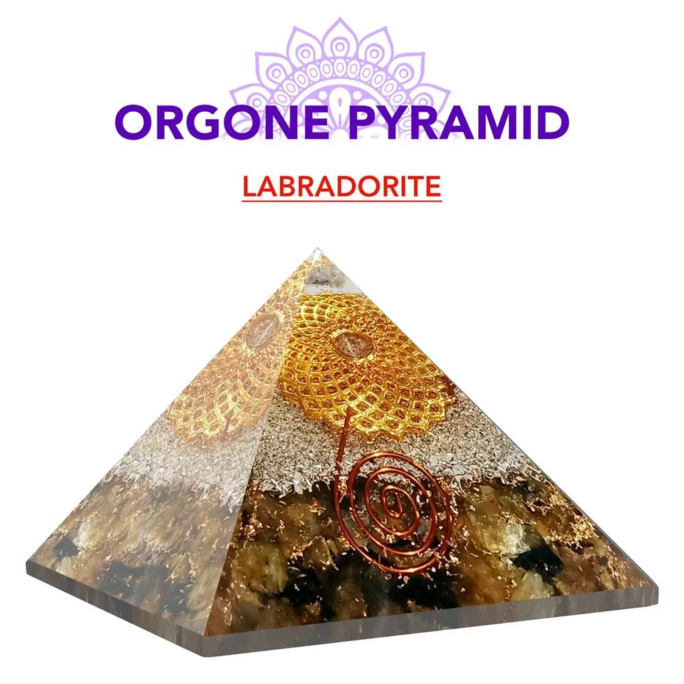 Labradorite Orgone Pyramid Reiki Healing Energy Chakra Aura Balancing