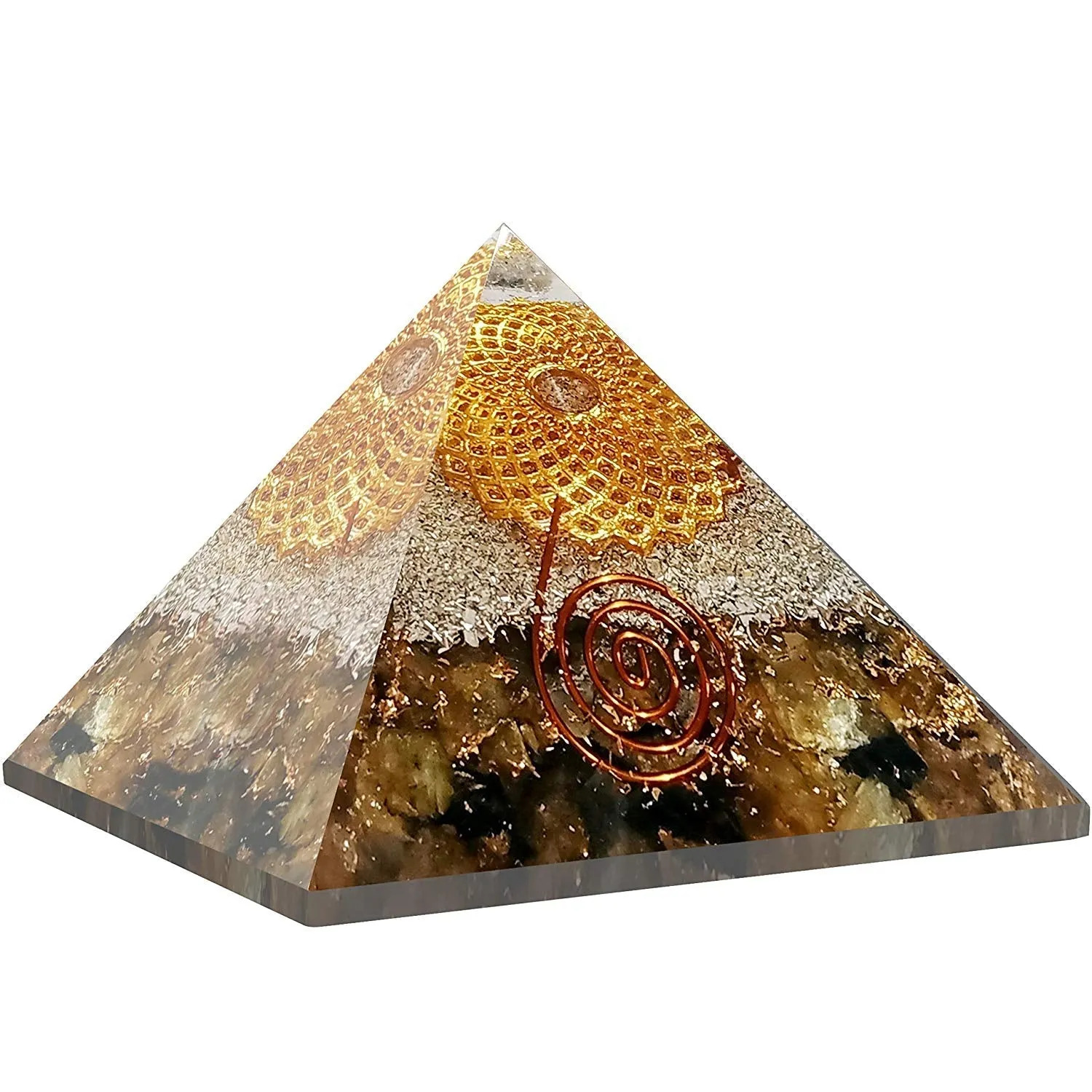 Labradorite Orgone Pyramid Reiki Healing Energy Chakra Aura Balancing