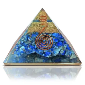 Lapis Lazuli Clear Quartz Orgone Pyramid Reiki Chakra Balancing Energy