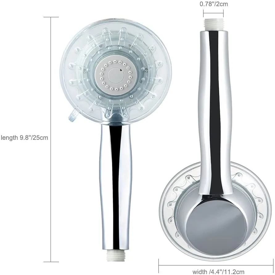 LEDGLE LED shower head with color changing LED hand shower, 7 colors light automatic, adjustable water flow