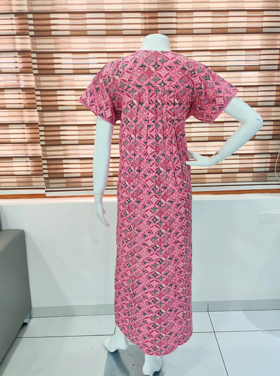 MANGAI New Collection Premium Cotton Embroidery Printed Nighties  - All Over Printed Stylish Nightwear for Stylish Women | Trendy Embroidery Neck | Pleated Model (CPL)
