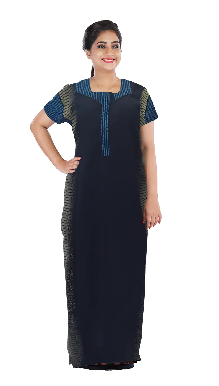 MANGAI New Regular Fit Cotton Printed  Nighties - All Over Printed Stylish COLLAR Model Nighties  | Side Cut Pocket | Beautiful Nighties for Stylish Women's (EM)