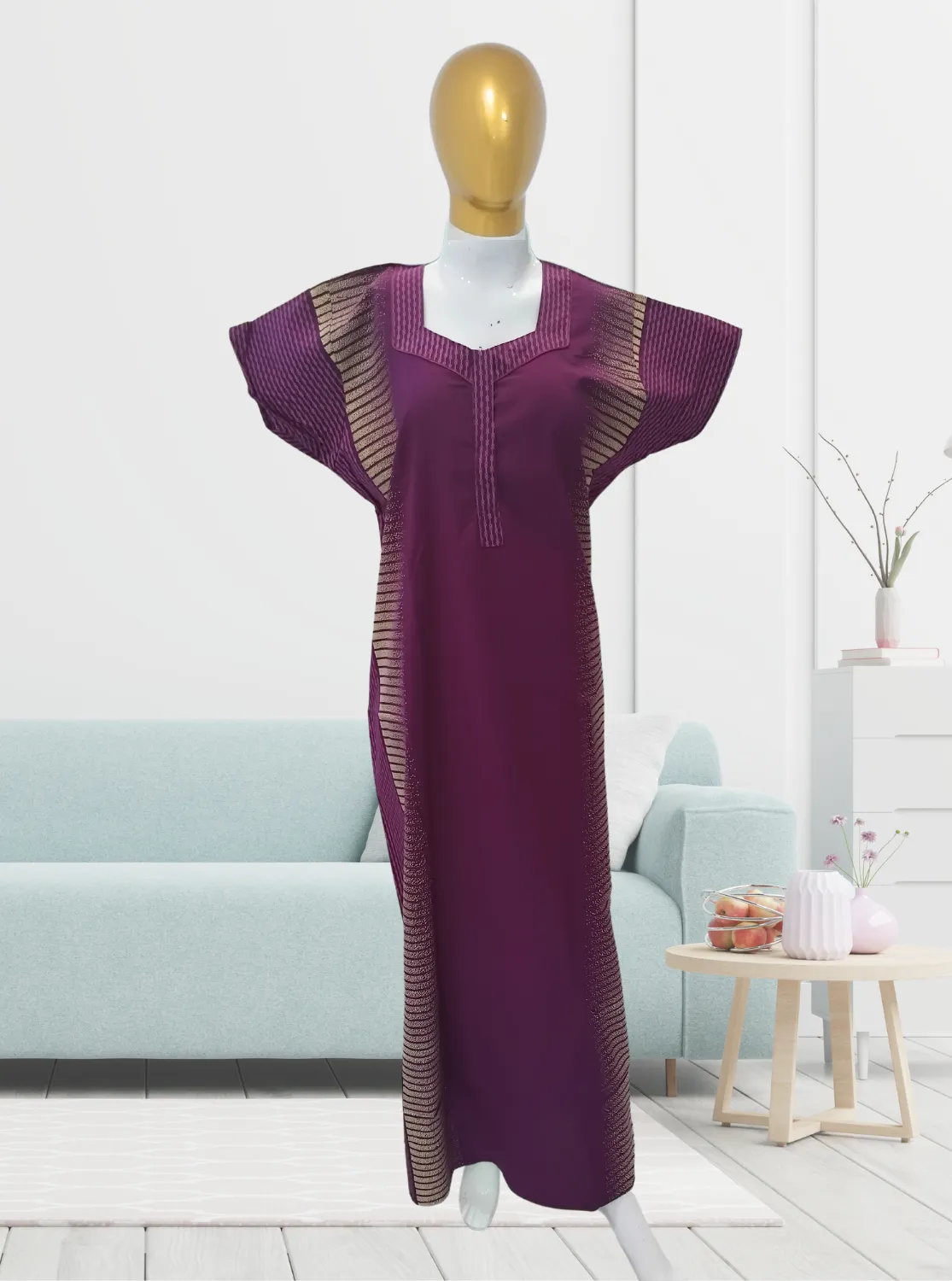 MANGAI New Regular Fit Cotton Printed  Nighties - All Over Printed Stylish COLLAR Model Nighties  | Side Cut Pocket | Beautiful Nighties for Stylish Women's (EM)