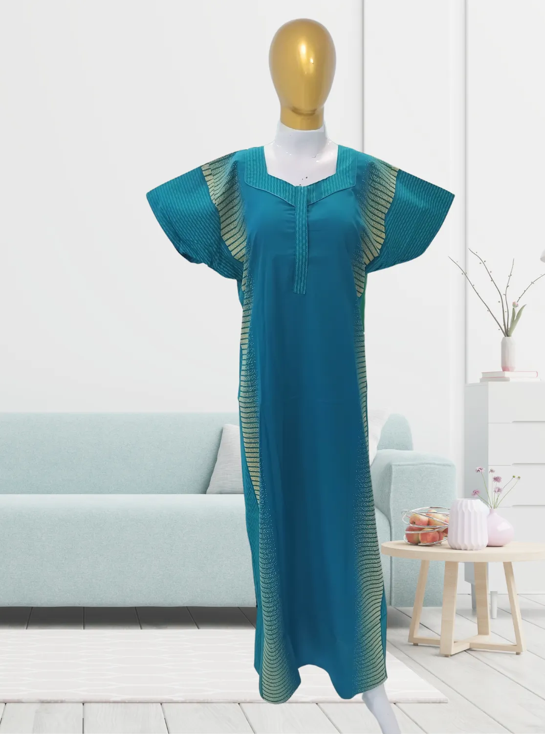 MANGAI New Regular Fit Cotton Printed  Nighties - All Over Printed Stylish COLLAR Model Nighties  | Side Cut Pocket | Beautiful Nighties for Stylish Women's (EM)
