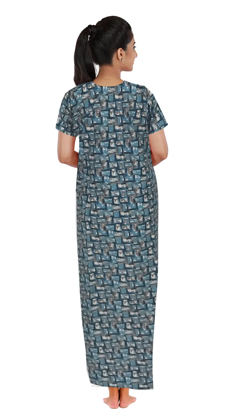 MANGAI New Regular Fit Cotton Printed Nighties - All Over Printed Stylish Nightwear for Stylish Women | Side Cut Pocket | Beautiful Nighties for Stylish Women's | Colorful Printed Cotton Nighties (CTCC)