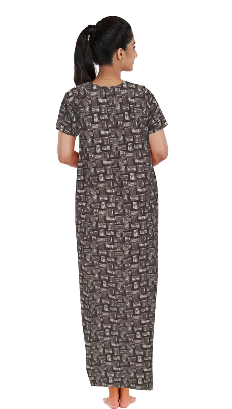 MANGAI New Regular Fit Cotton Printed Nighties - All Over Printed Stylish Nightwear for Stylish Women | Side Cut Pocket | Beautiful Nighties for Stylish Women's | Colorful Printed Cotton Nighties (CTCC)