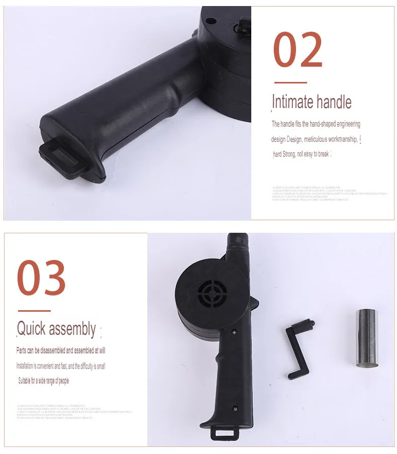 Manual Blower Barbecue Equipment Outdoor Barbecue Hair Dryer Small Blower Combustion Aid Tool