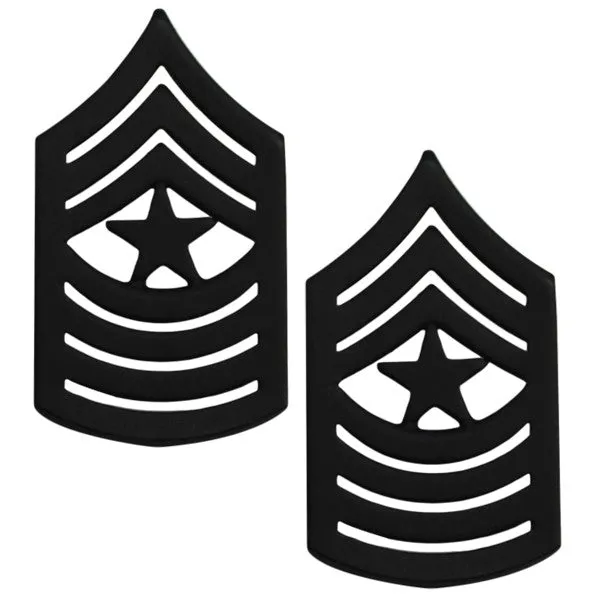 Marine Corps Chevron: Sergeant Major - black metal, solid brass