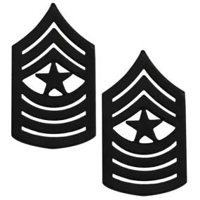 Marine Corps Chevron: Sergeant Major - black metal, solid brass