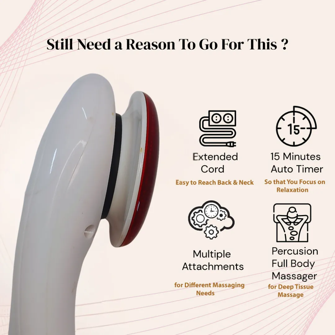 Massage Vibration Machine with Infrared Heat Body Massager Handheld for Pain Relief in Neck, Shoulder, Back, Thigh, Calf & Foot JSB HF139