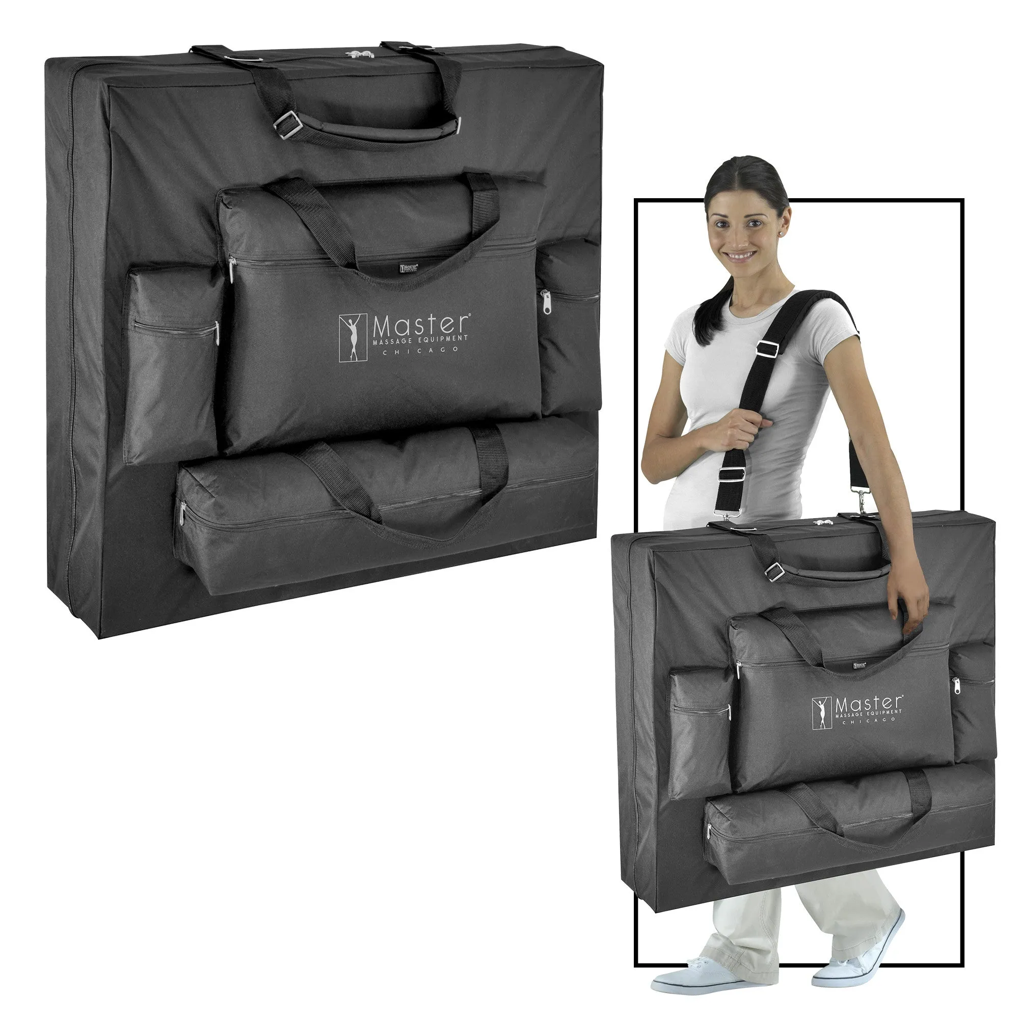 Master Massage 30" Montour Memory Foam Portable Massage Table Package Dove Grey