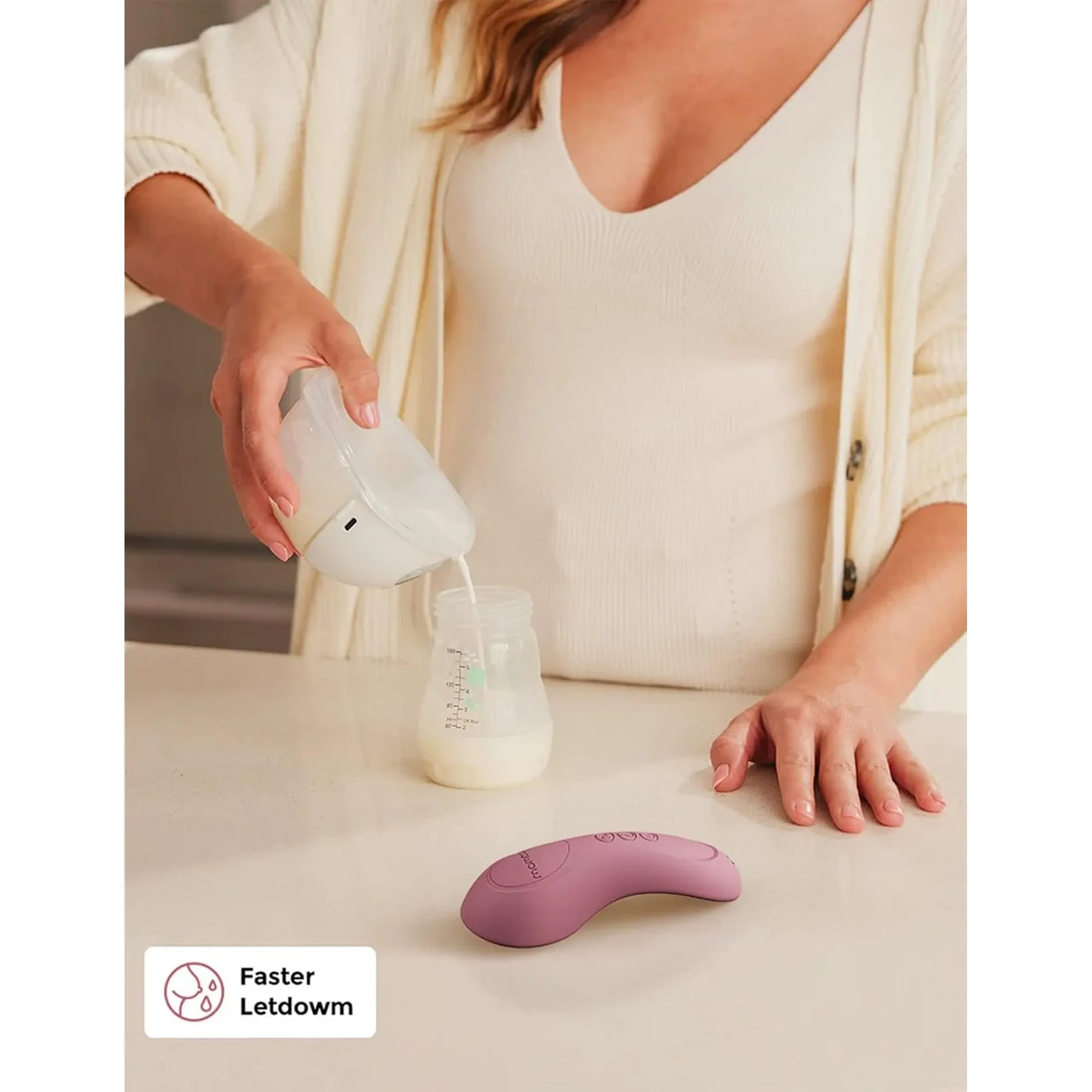 Momcozy Maternity Accessory 3-in-1 Kneading Lactation Massager Maroon