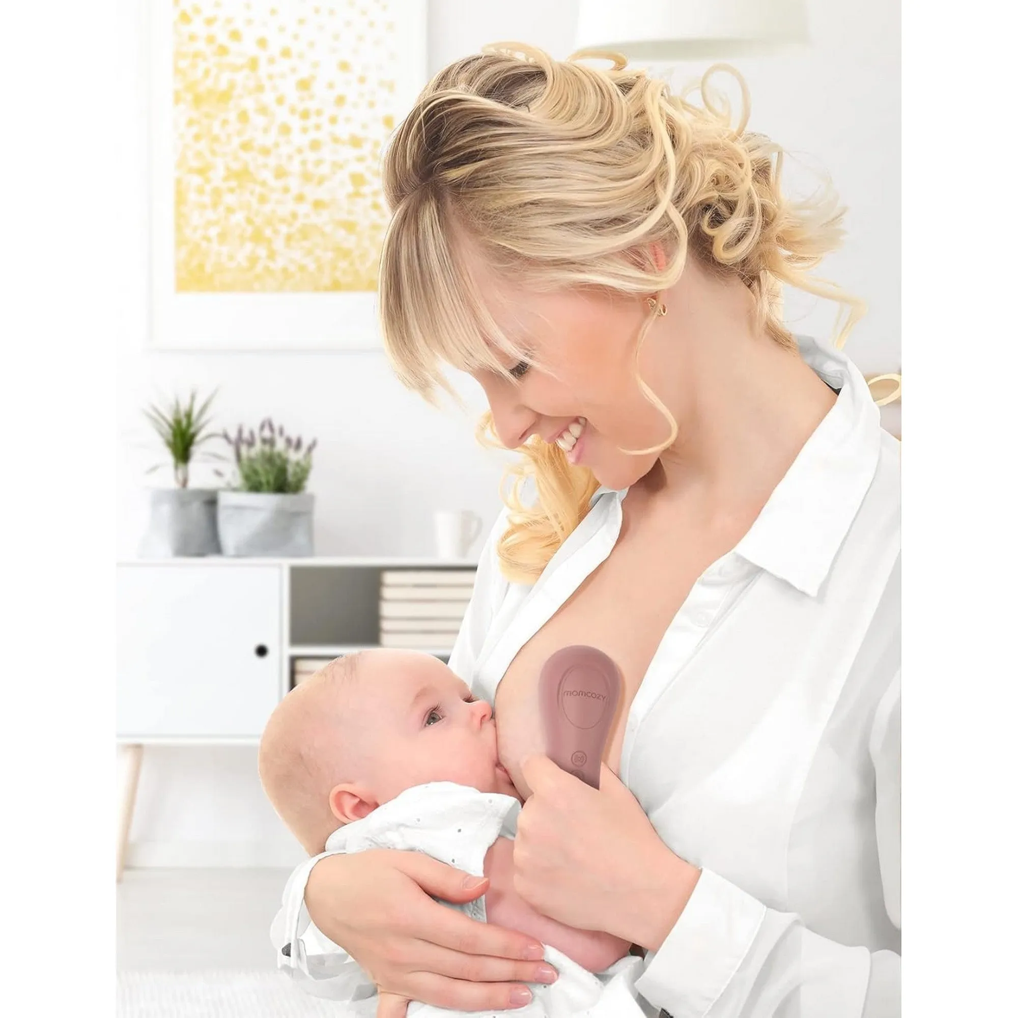Momcozy Maternity Accessory 3-in-1 Kneading Lactation Massager Maroon