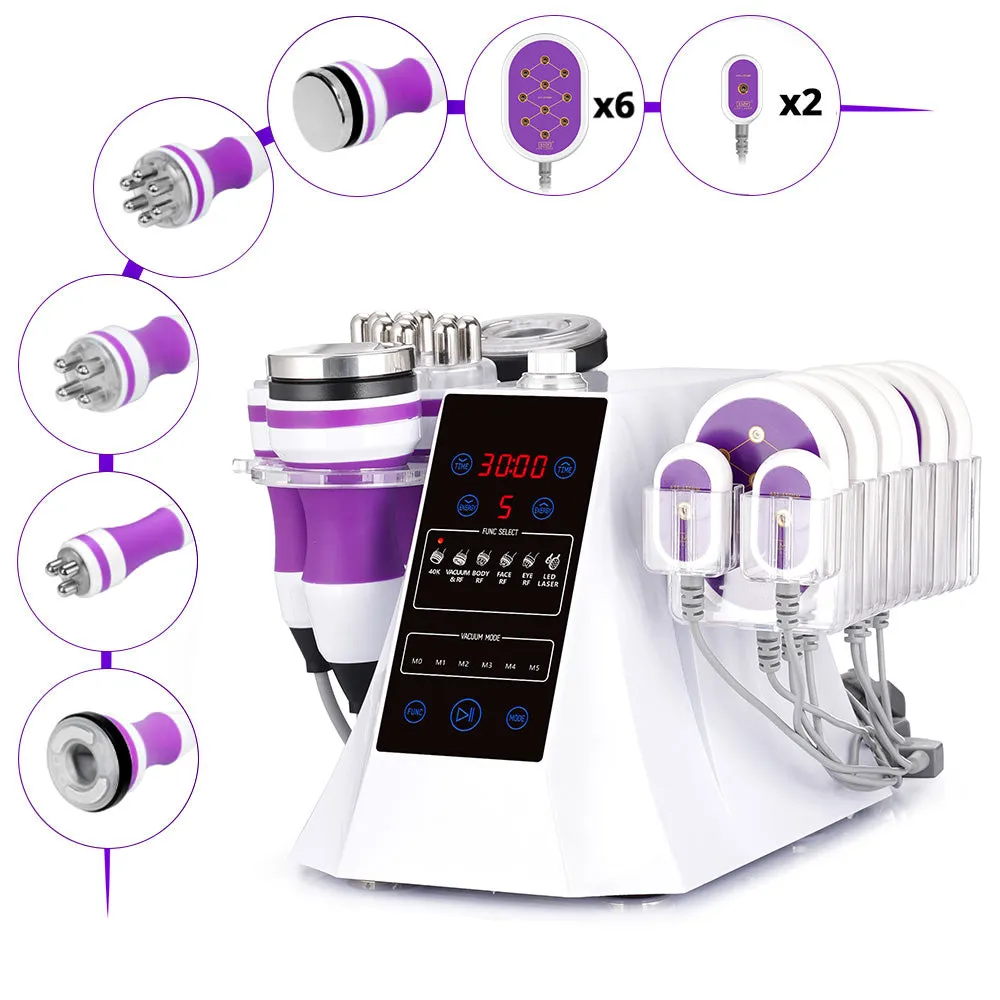 New Coming 6 In 1 Ultrasonic Cavitation 2.0 40K Weight Loss Radio Frequency Slim Beauty Machine