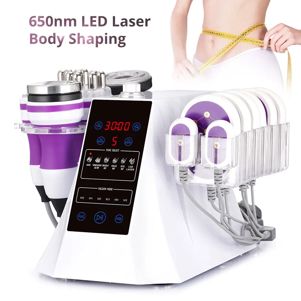 New Coming 6 In 1 Ultrasonic Cavitation 2.0 40K Weight Loss Radio Frequency Slim Beauty Machine