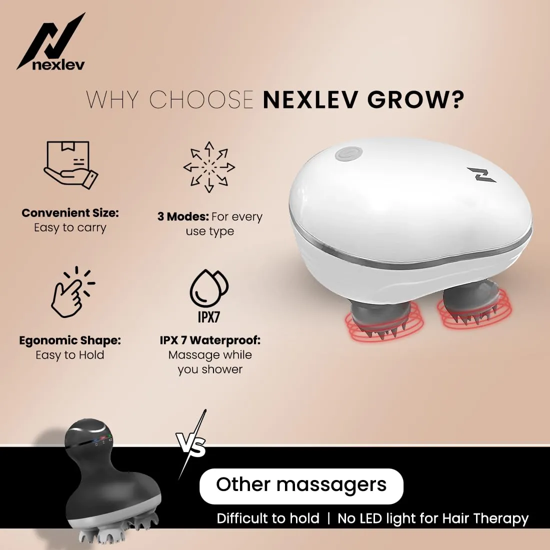Nexlev-GROW Electric Head & Body Massager | HM-02 -