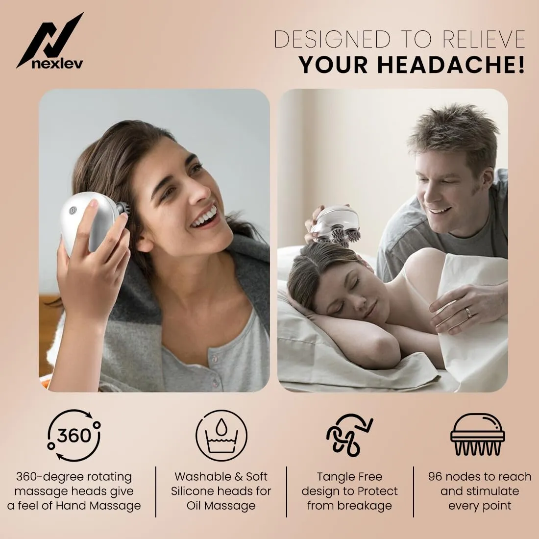 Nexlev-GROW Electric Head & Body Massager | HM-02 -