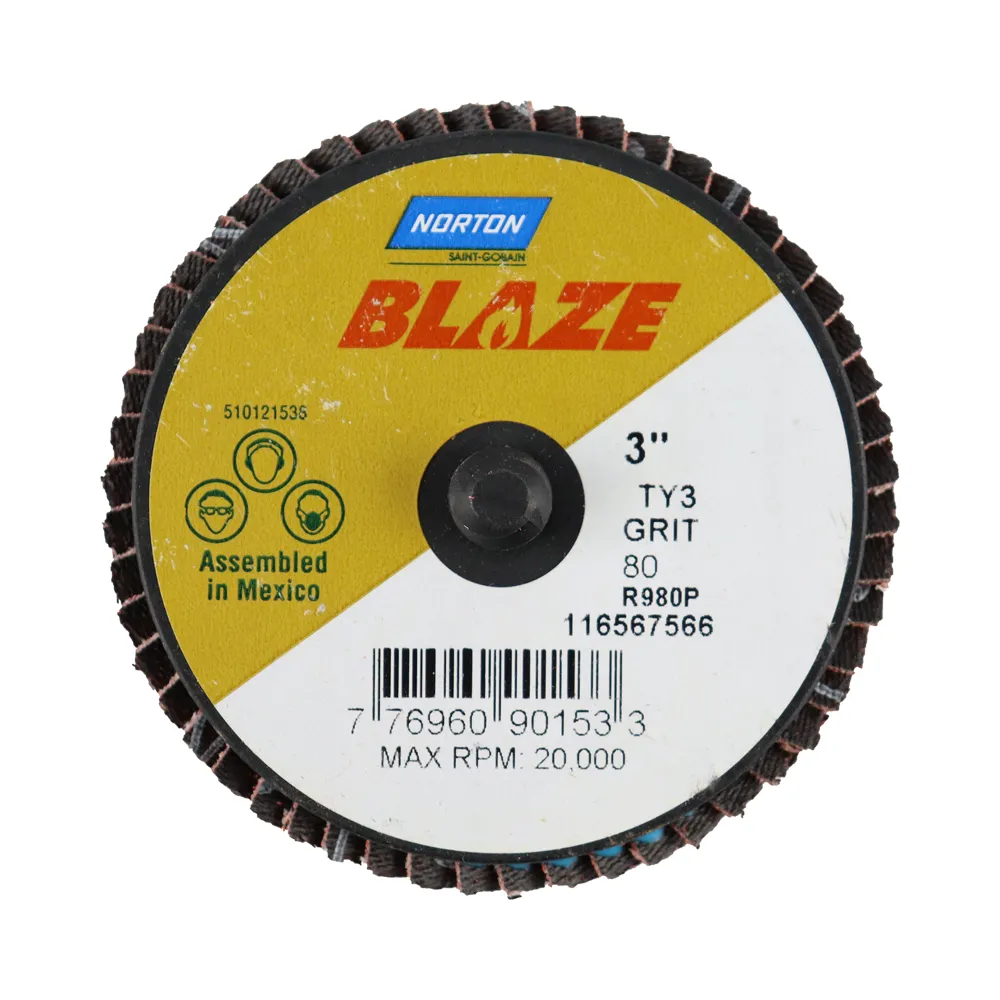 Norton Blaze R980P Quick Change TR Mini Flap 75mm 80 Grit - 10 Discs