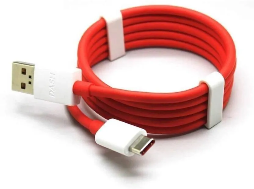 Oneplus 7T Dash Type C Cable Charging & Data Sync Cable-Red-100CM