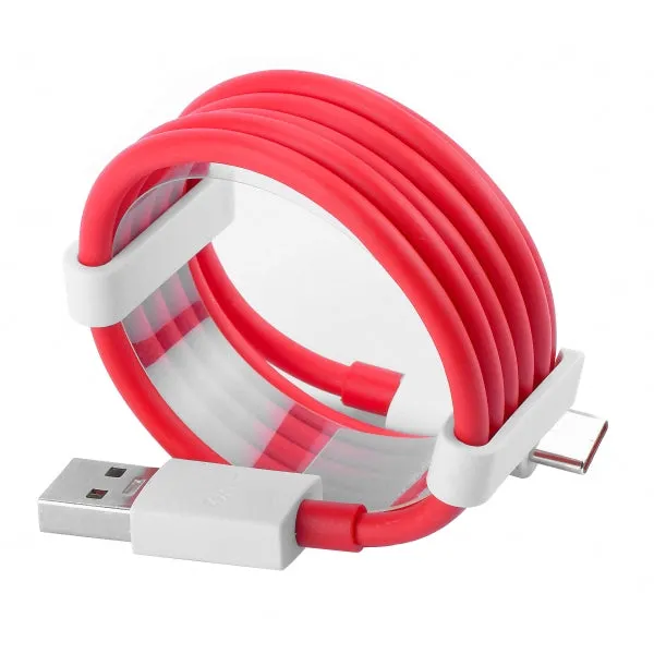 Oneplus 7T Dash Type C Cable Charging & Data Sync Cable-Red-100CM