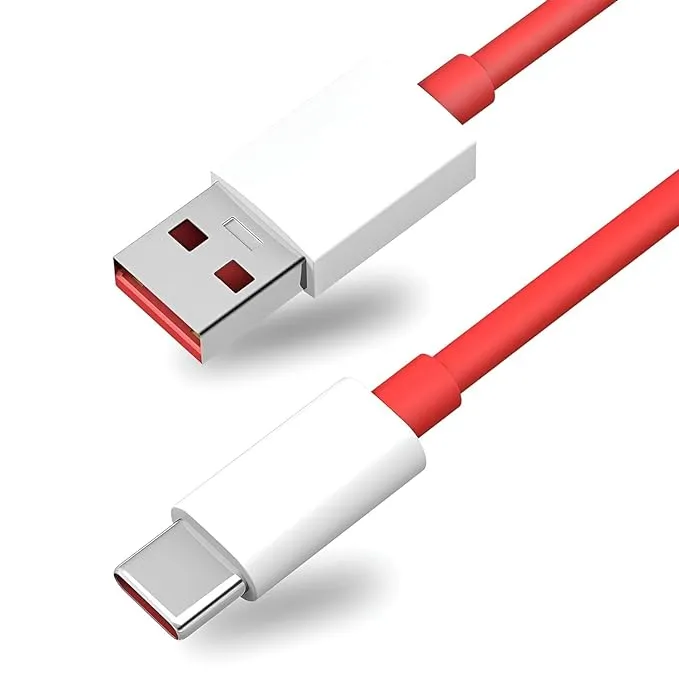 Oneplus 7T Dash Type C Cable Charging & Data Sync Cable-Red-100CM