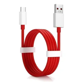 Oneplus 7T Dash Type C Cable Charging & Data Sync Cable-Red-100CM