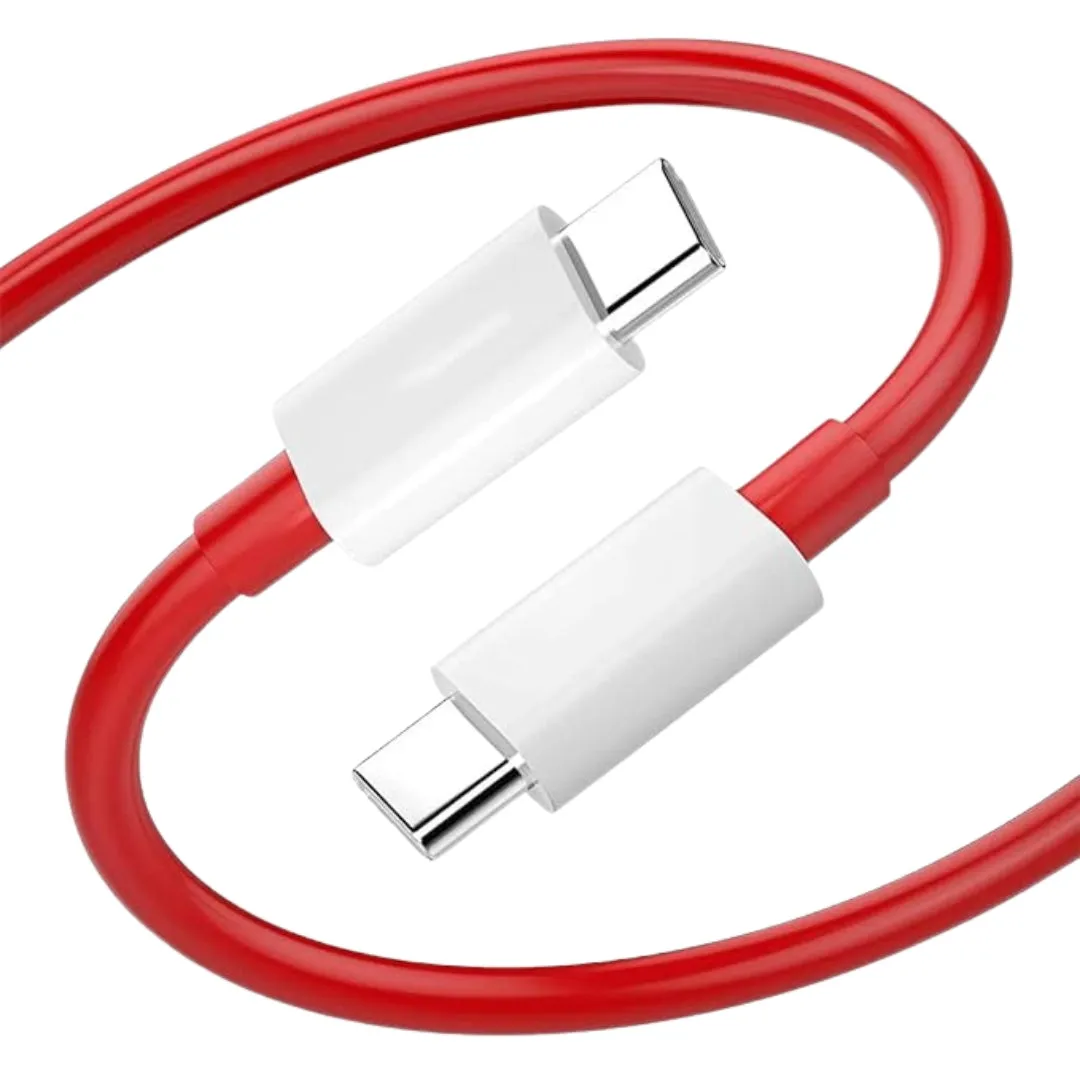 Oneplus Warp Type C To Type-C Charging & Data Sync Cable-Red-100CM