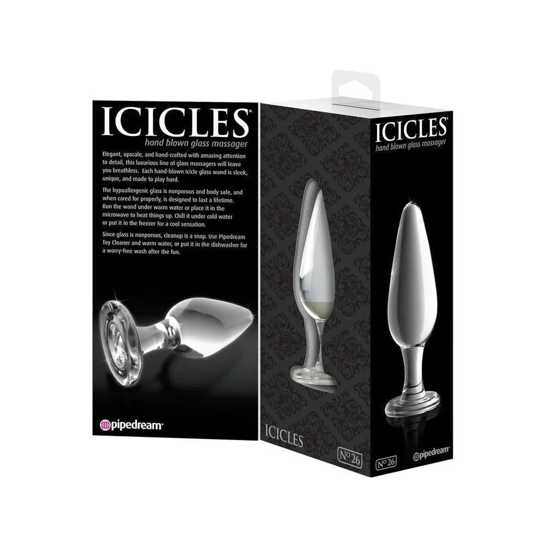 Pipedream "Icicles No 26" Clear Glass Butt Plug
