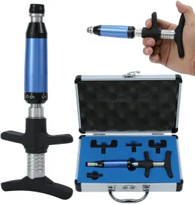 Portable Spinal Massager: 6-Level Manual Chiropractic Adjustment Kit with 4 Massage Heads - Back Pain Relief Tool