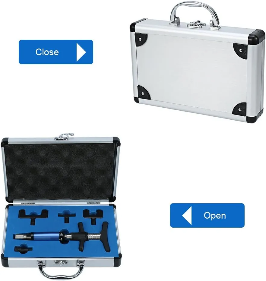Portable Spinal Massager: 6-Level Manual Chiropractic Adjustment Kit with 4 Massage Heads - Back Pain Relief Tool