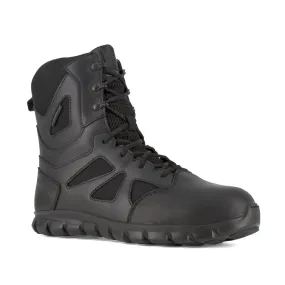Reebok 8" Tactical Waterproof Boot With Side Zipper Men's Composite Toe Rb8807 In Black